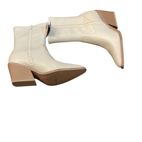 Universal Thread Women's Mid Calf Chunky Heel Boots Leather Memory Foam Size 8 - Picture 5 of 13